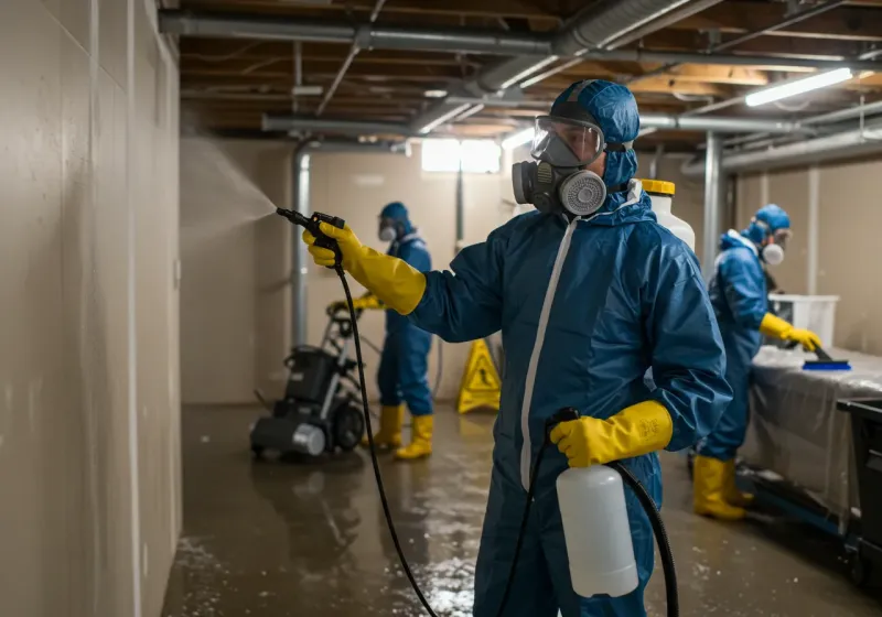 Basement Sanitization and Antimicrobial Treatment process in Sellersburg, IN